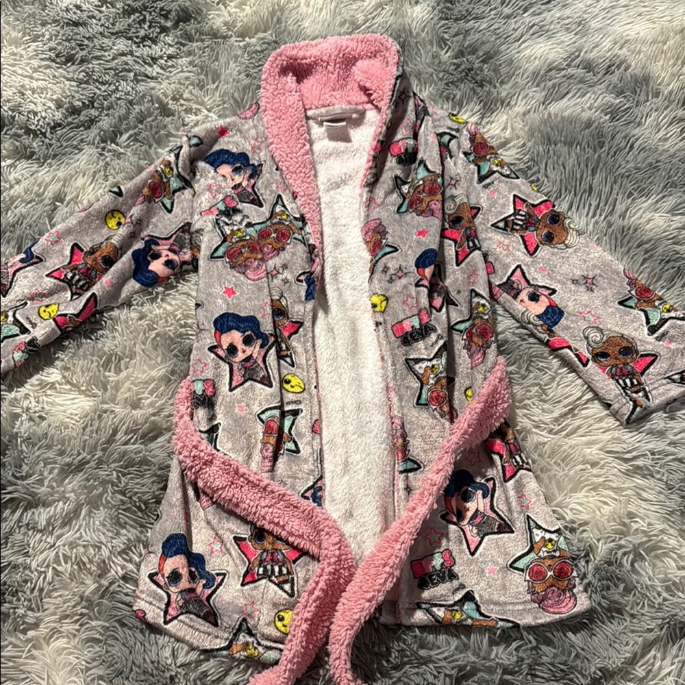 L.O.L. Surprise! Pink and Gray Robe Pajamas Plush Comfort